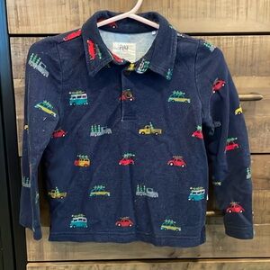 Little sleepies play longer sleeve polo. Christmas print used- good condition